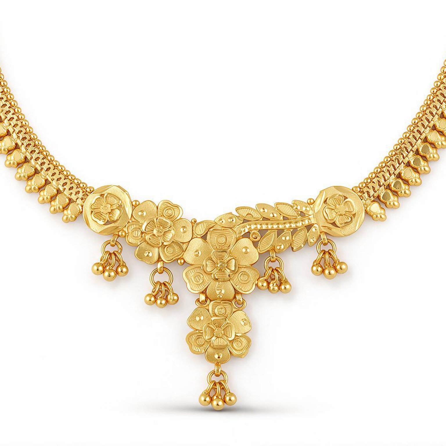 Antique Elegance Wedding Series: Gold Plated Necklace Set for Women