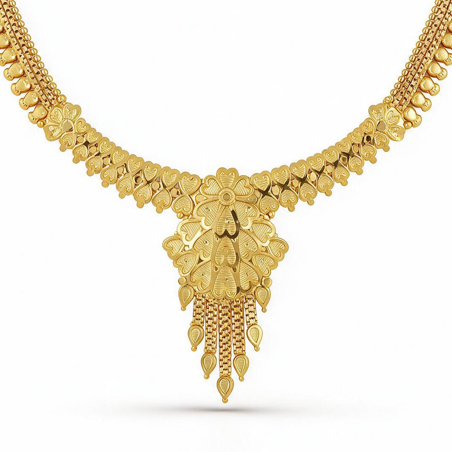 Gold Plated Necklace Set for Women: Golden Blossom Designer Edition
