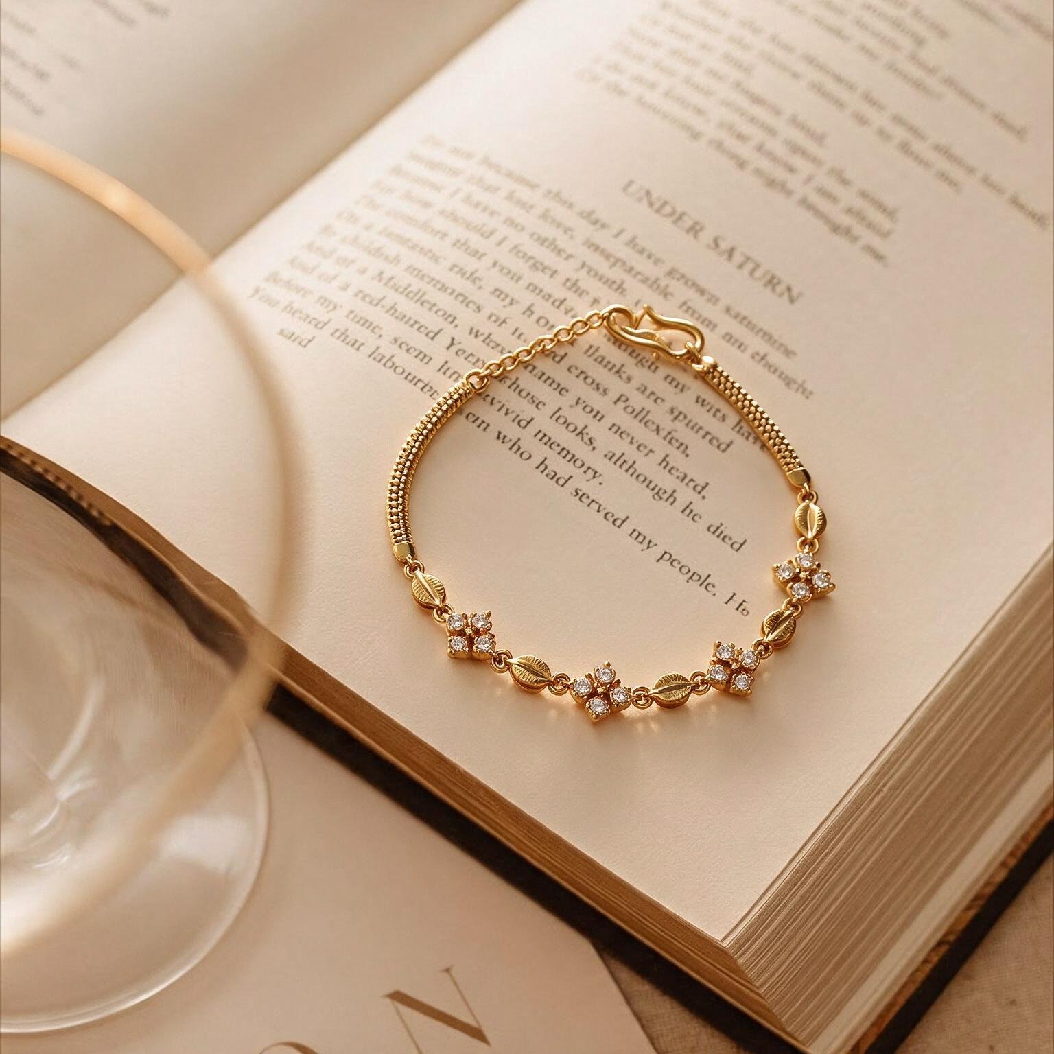 Studded Leaf Link Chain | SR Gold Wale
