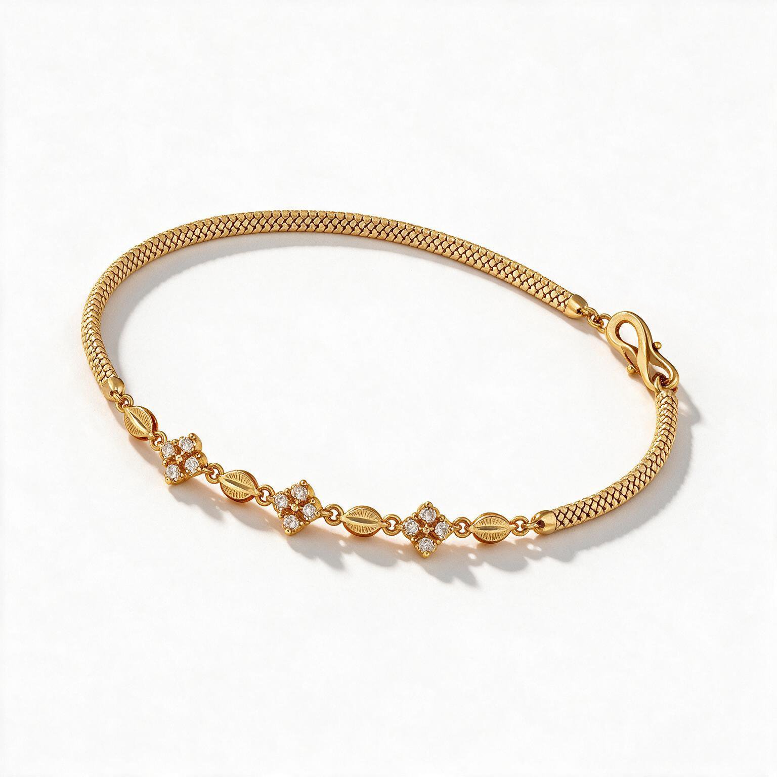 Studded Leaf Link Chain | SR Gold Wale