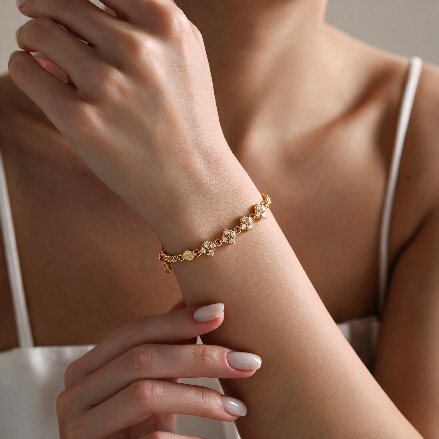 Studded Leaf Link Chain | SR Gold Wale