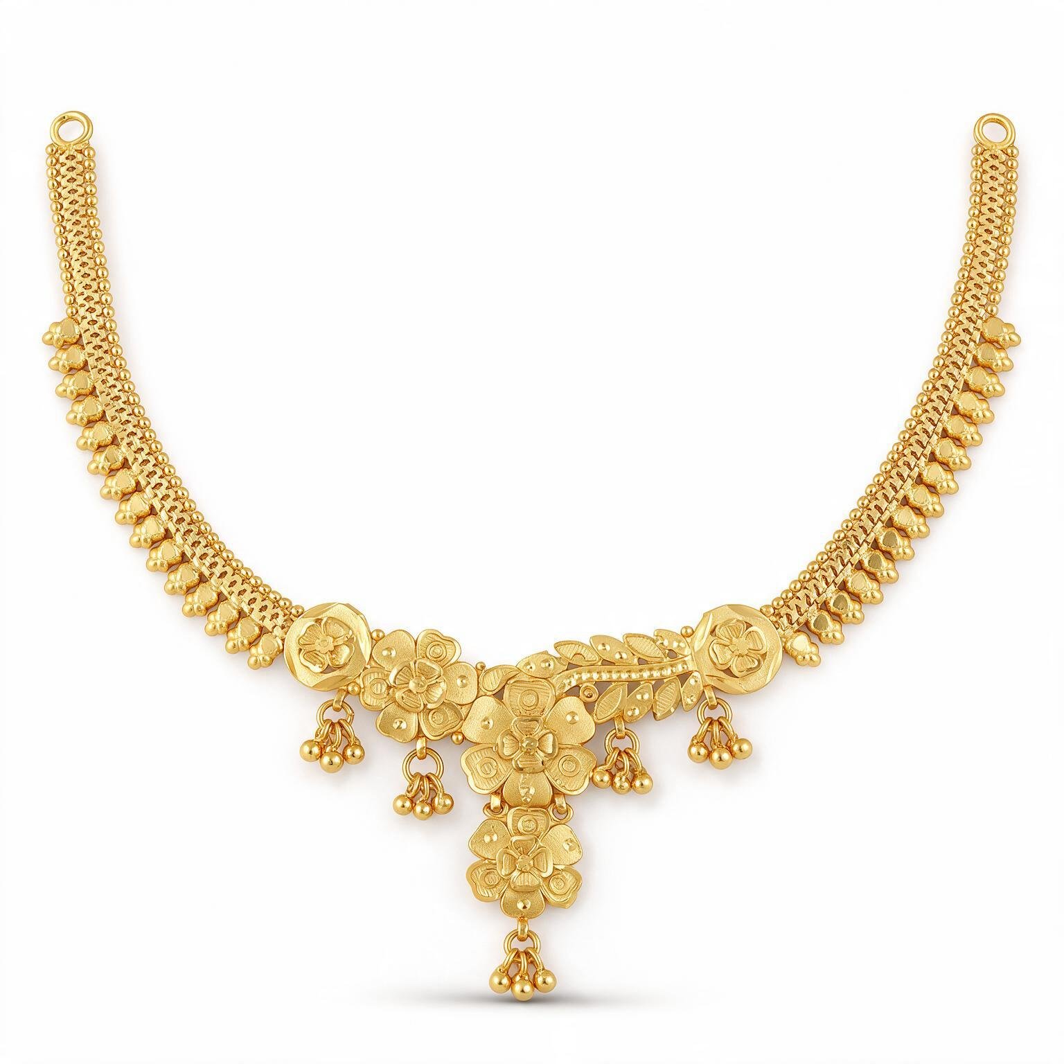 Antique Elegance Wedding Series: Gold Plated Necklace Set for Women
