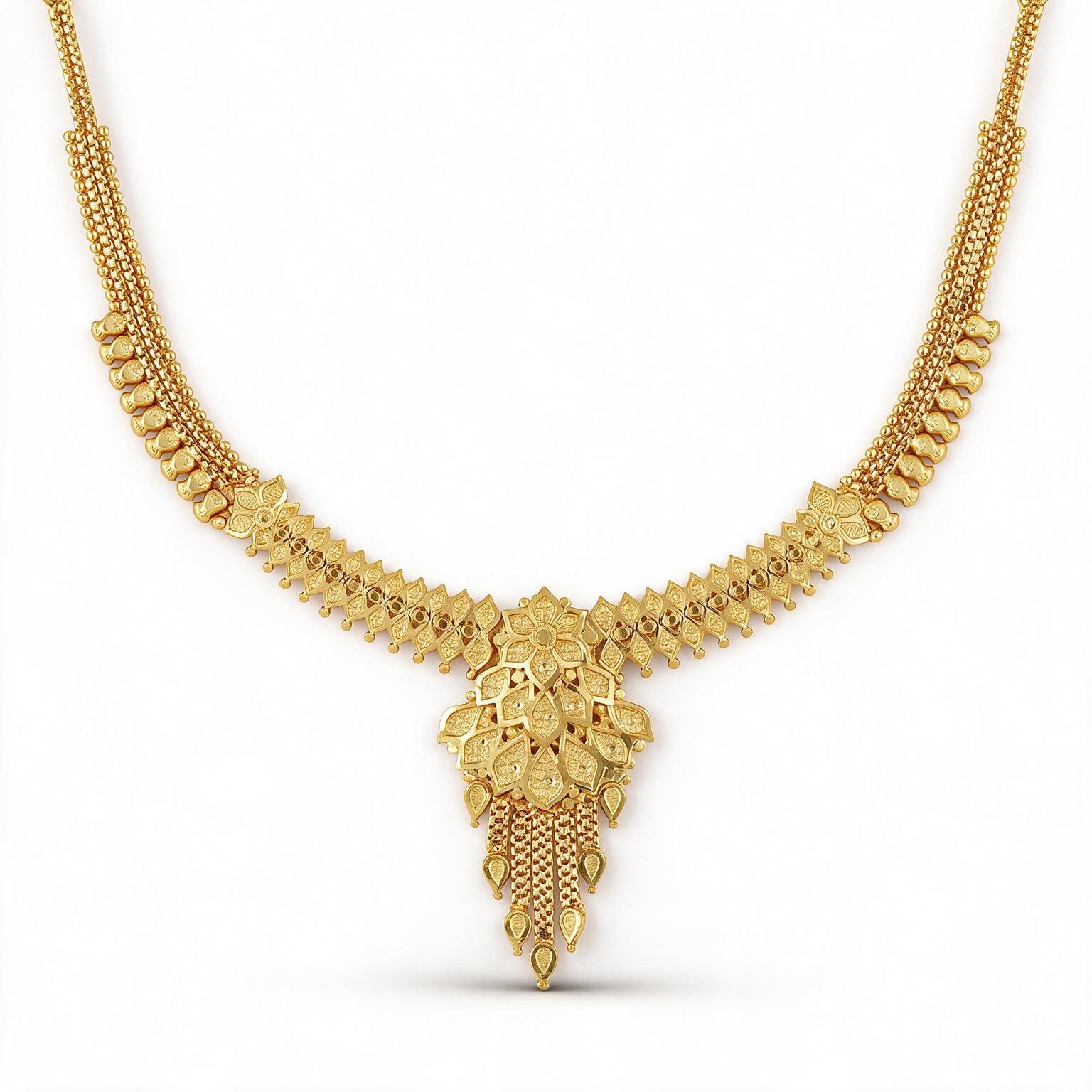 Gold Plated Necklace Set for Women – The Gilded Petal Heritage Set