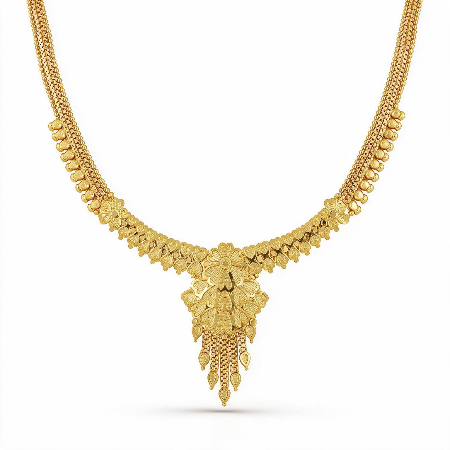 Gold Plated Necklace Set for Women: Golden Blossom Designer Edition