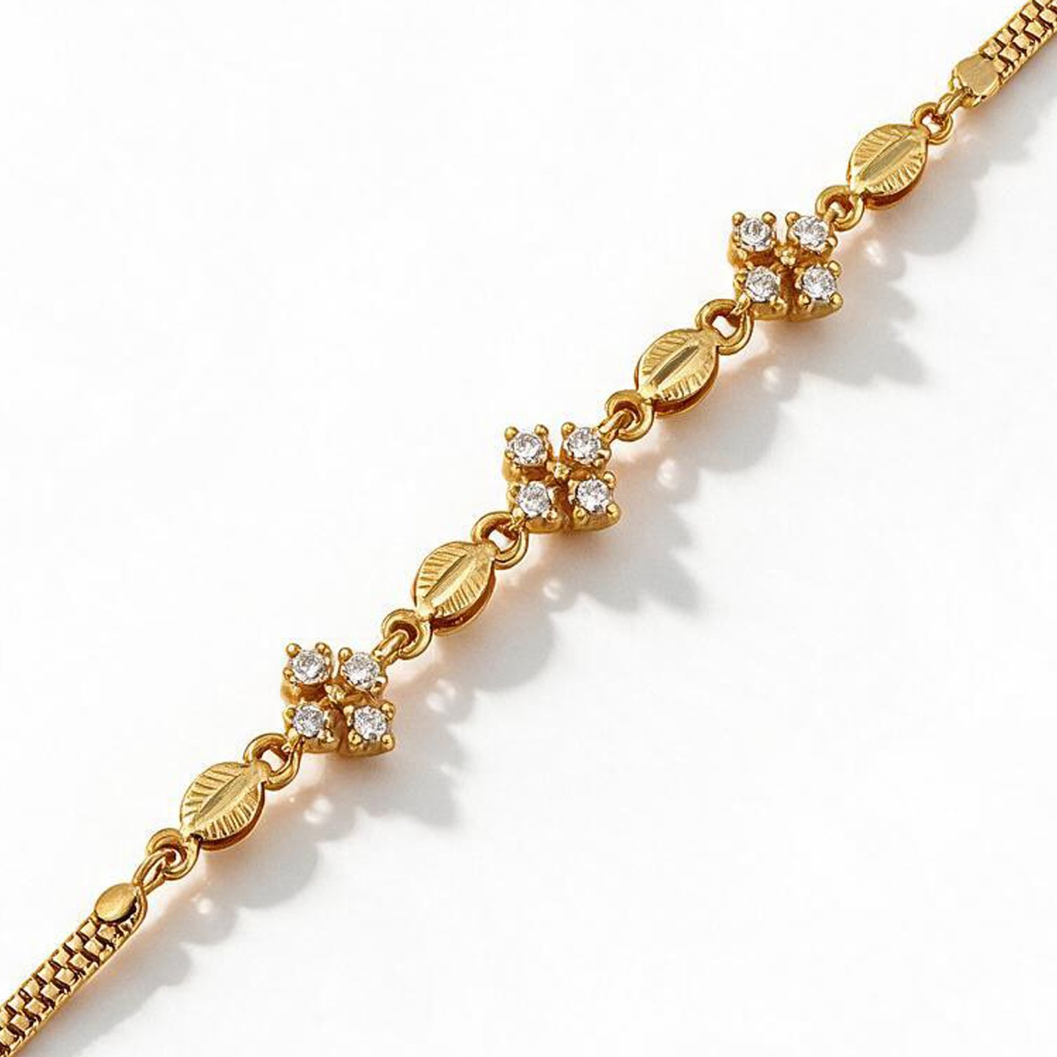Studded Leaf Link Chain | SR Gold Wale