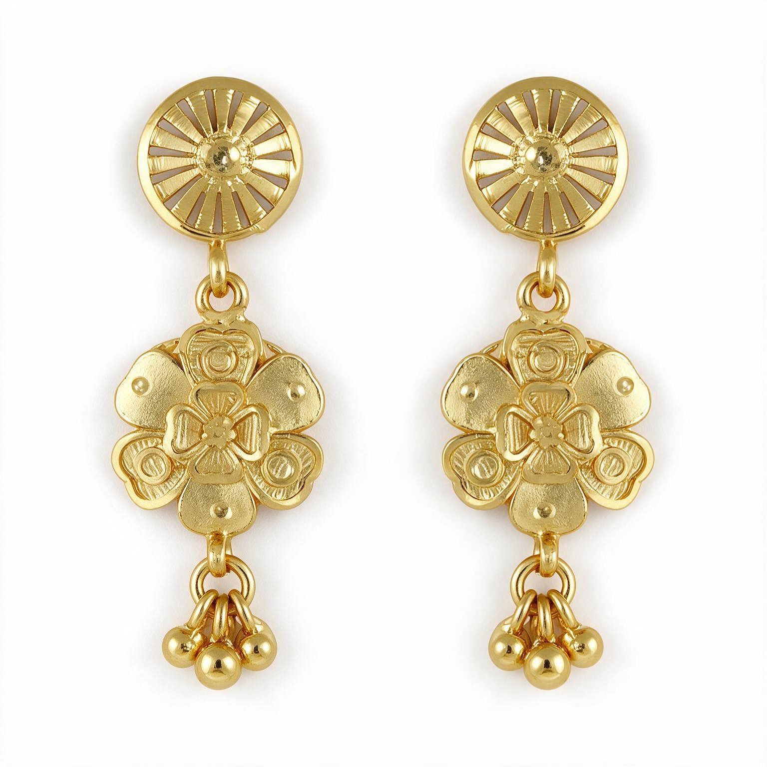 Antique Elegance Wedding Series: Gold Plated Necklace Set for Women