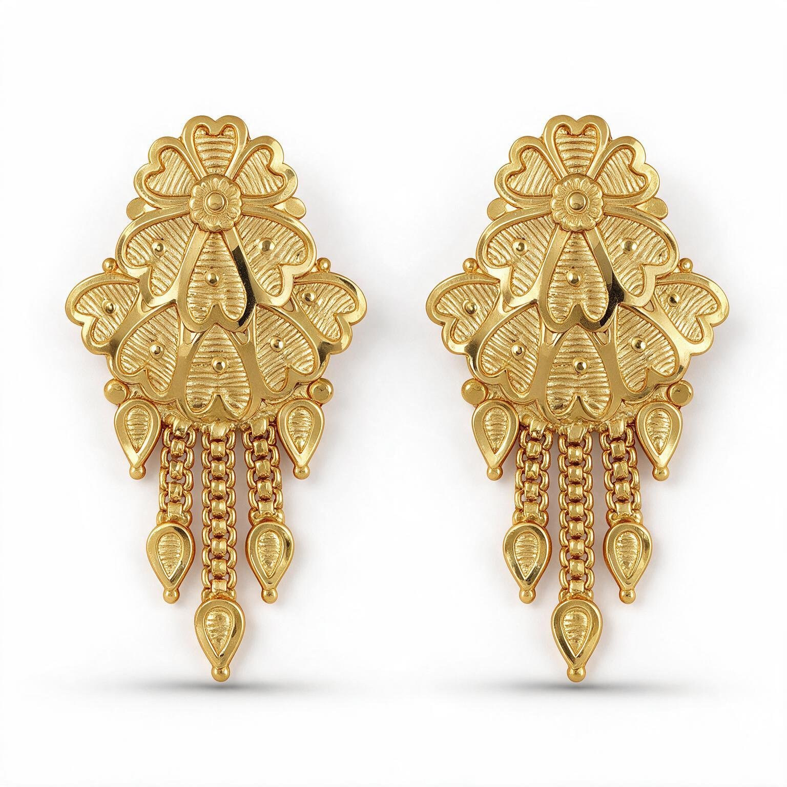Gold Plated Necklace Set for Women: Golden Blossom Designer Edition