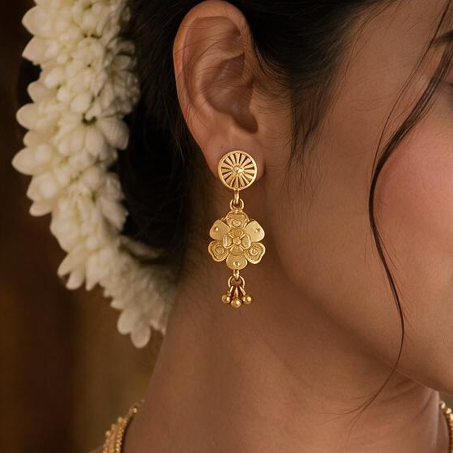 Antique Elegance Wedding Series: Gold Plated Necklace Set for Women