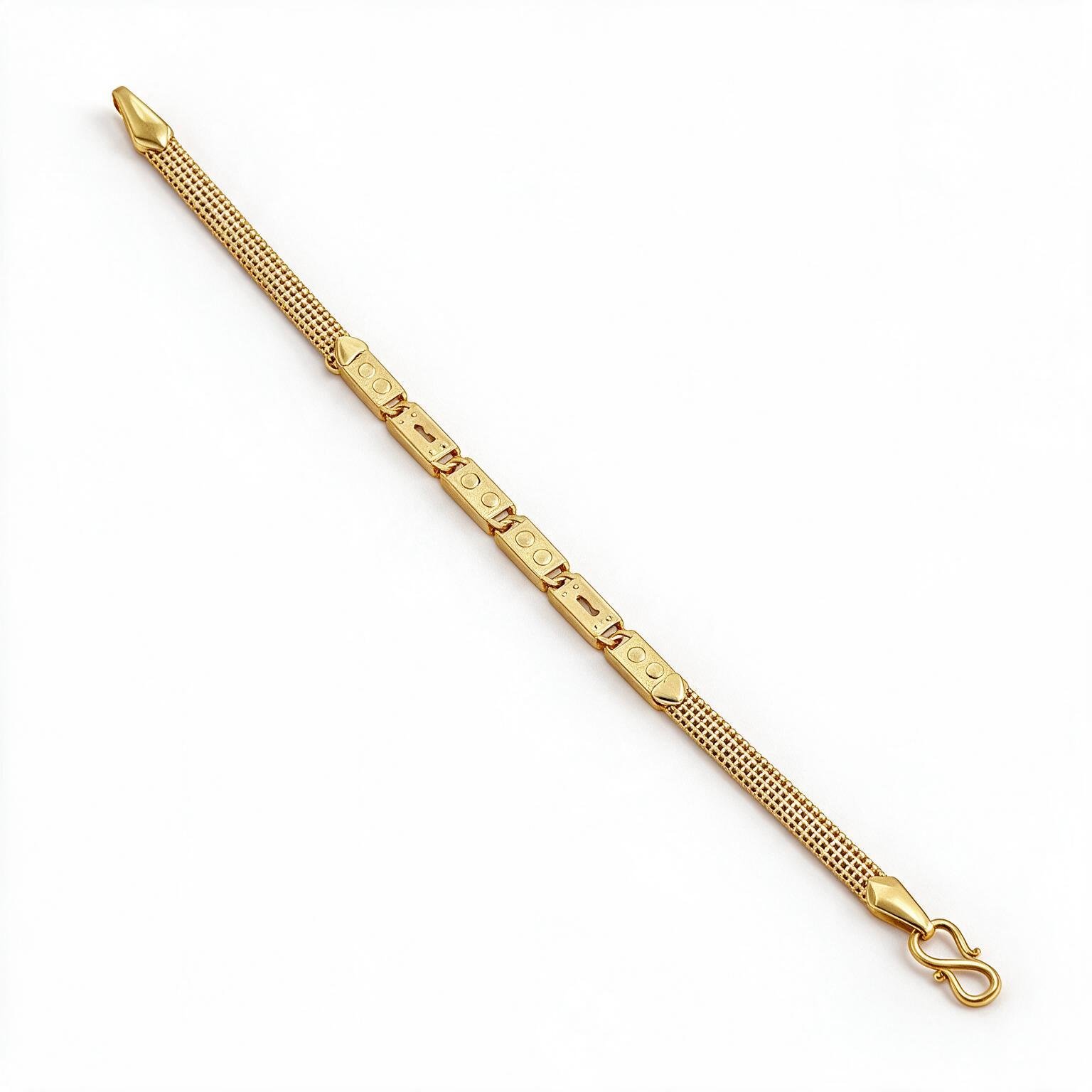Textured Mesh Gold Bracelet – Dotted Link Design | SR Gold Wale