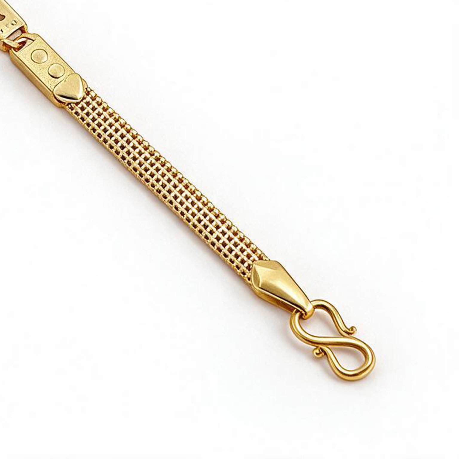 Textured Mesh Gold Bracelet – Dotted Link Design | SR Gold Wale