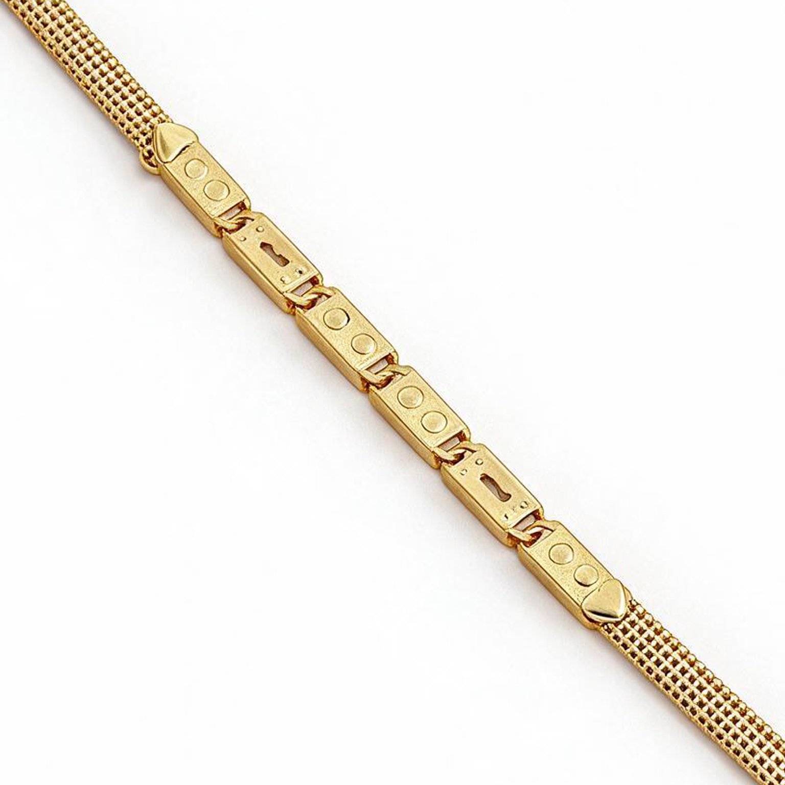 Textured Mesh Gold Bracelet – Dotted Link Design | SR Gold Wale