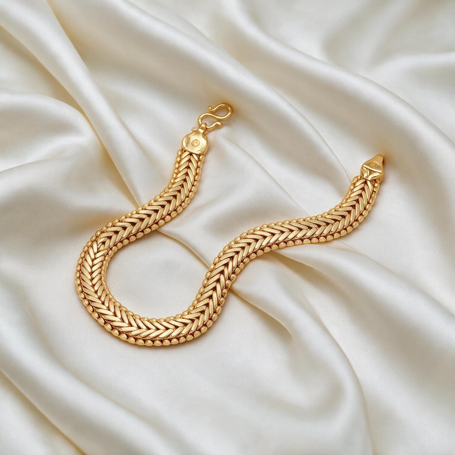 Herringbone Chain Gold Bracelet – Sleek Everyday Design | SR Gold Wale