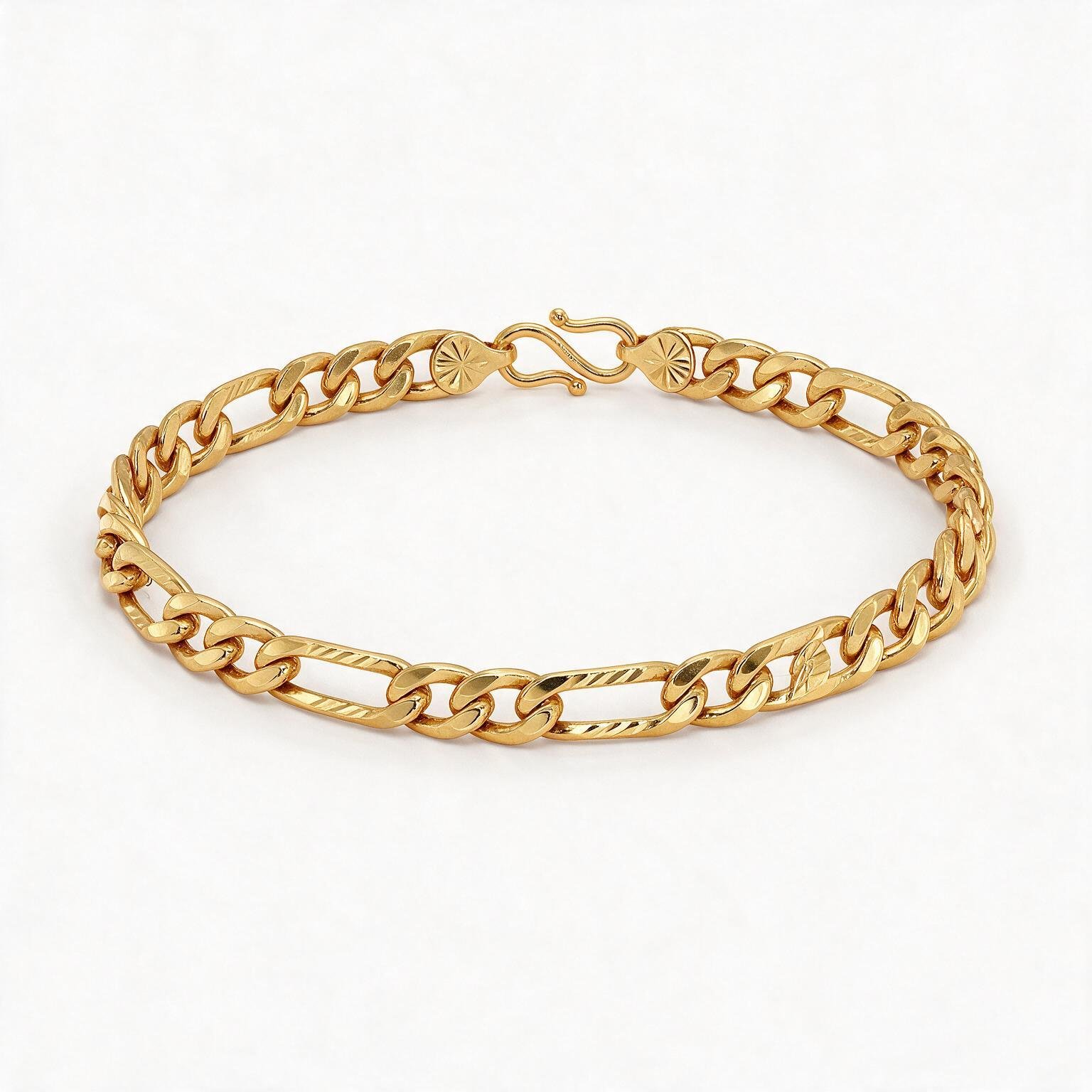 Figaro Chain Gold Bracelet | SR Gold Wale
