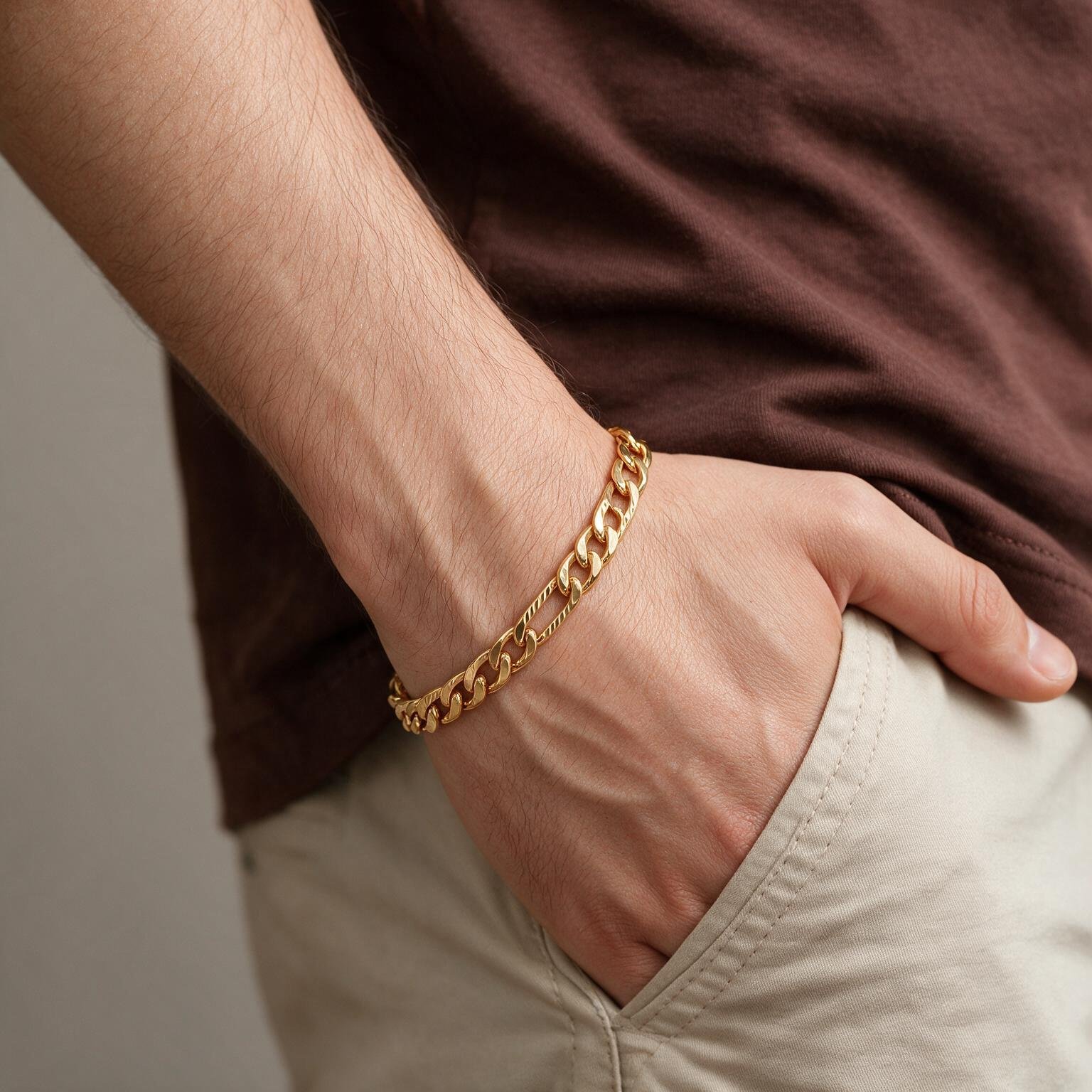 Figaro Chain Gold Bracelet | SR Gold Wale
