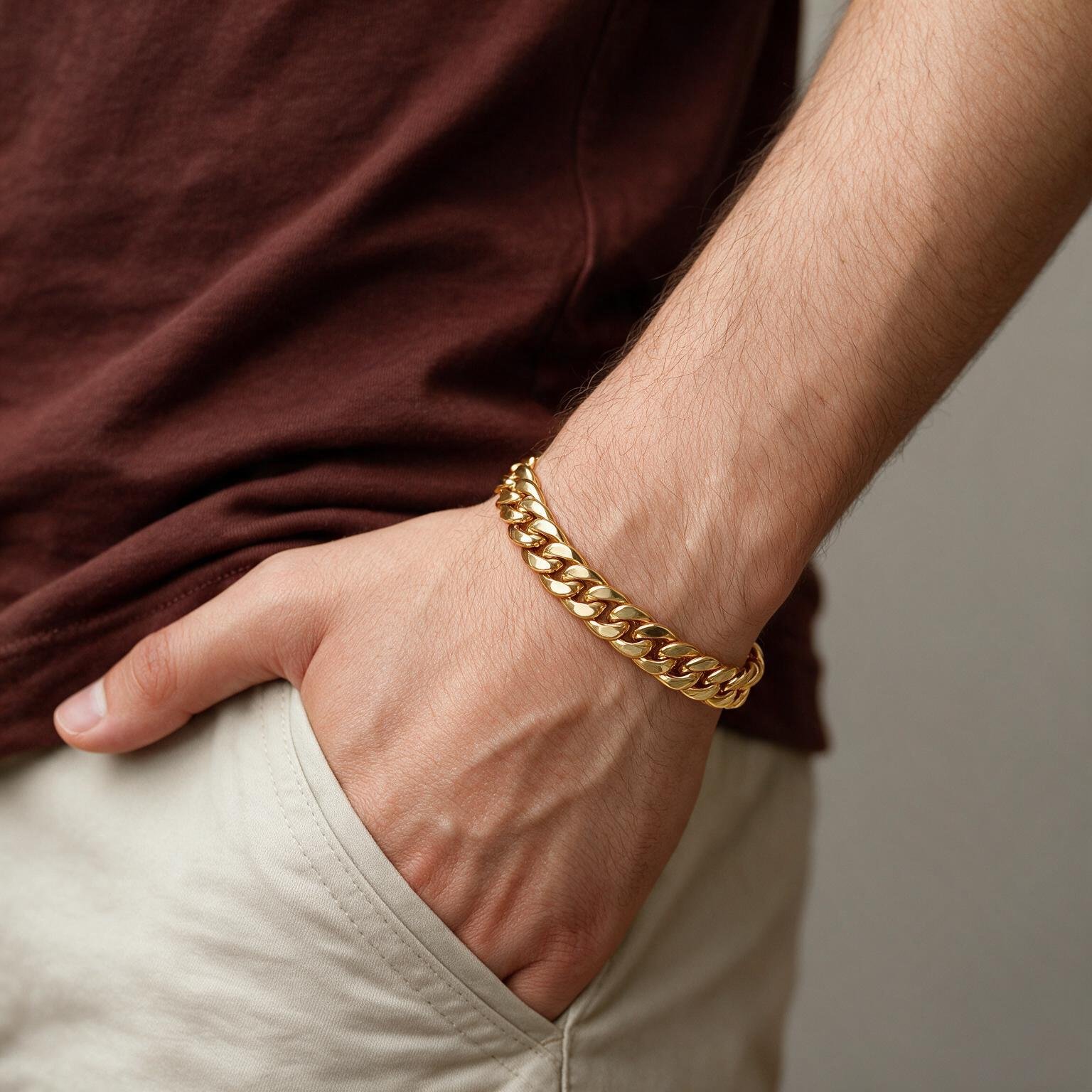 Diamond-Cut Cuban Link Gold Bracelet