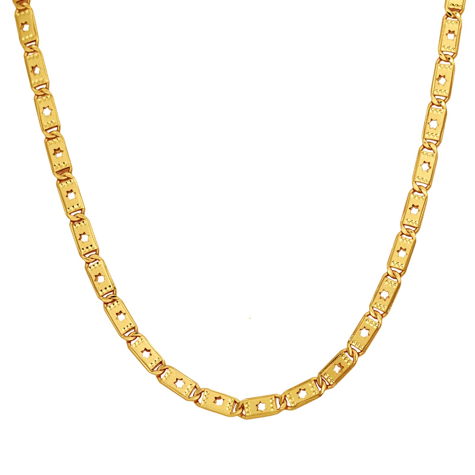 Nakshatra Star-Cut Link Gold Chain-20"